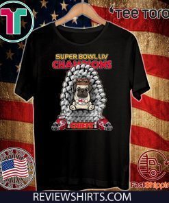 Pug Iron Throne Super Bowl LIV Champions Chiefs Official T-Shirt