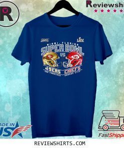 SAN FRANCISCO 49ERS VS KANSAS CITY CHIEFS SUPER BOWL LIV 2020 DUELING FORWARD PROGRESS SHIRT
