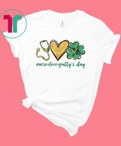 Stethoscope Love Shamrock Nurse Cute St Patty's Day Gifts T-Shirt