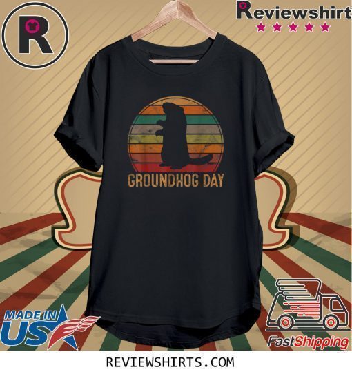 Groundhog Day Sunset Ground Hog Silhouette Vintage Shirts