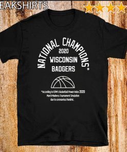 2020 NATIONAL CHAMPIONS OFFICIAL T-SHIRT – WISCONSIN BADGERS