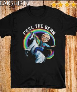 Bernie Riding unicorn Rainbow Feel The Bern T-Shirt