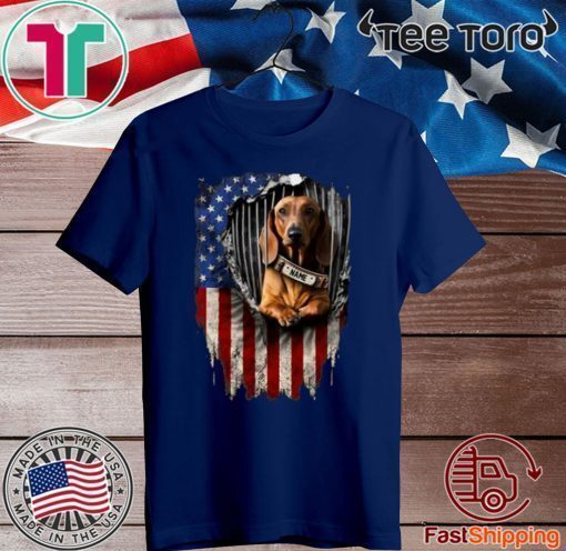 Dachshund Dog Name American Flag Shirt