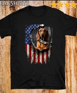 Dachshund Dog Name American Flag Shirt