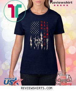Dad Lineman Legend Distressed Flag Patriotic T-Shirt