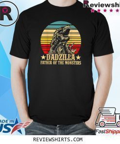 Dadzilla Father Of The Monsters Retro Vintage Sunset T-Shirt