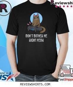 Don't Bother Me Right Meow Funny Video Gamer Cat Lover Shirt