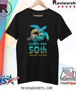 Earth Day 50th Anniversary Sea Turtle Silhouette Shirt