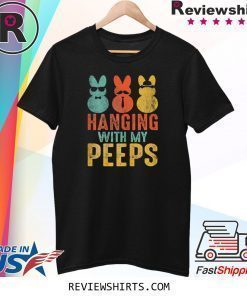 Easter Bunny Hanging With My Peeps Retro Vintage Shirt