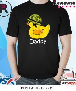 Funny Daddy Duck Soldier Dad Rubber Duck Gifts Fathers Day T-Shirt