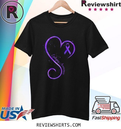 Heart Ribbon Epilepsy Awareness T-Shirt