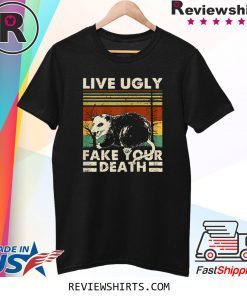 Live Ugly Fake Your Death Opossum Ugly Cat Vintage T-Shirt