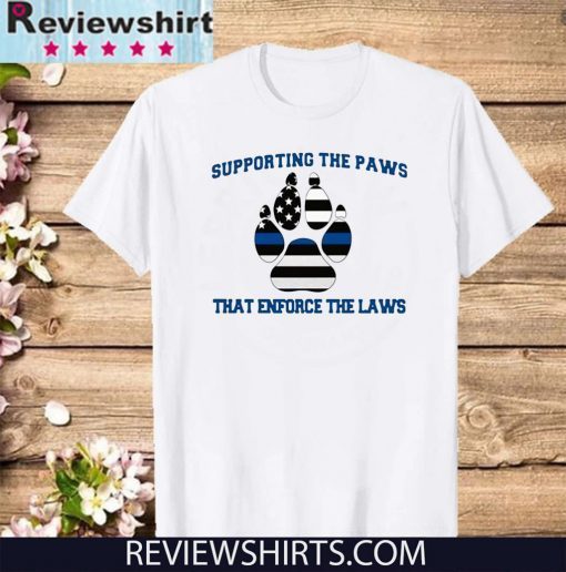 Supporting the paws that enforce the laws Flag US T-Shirt