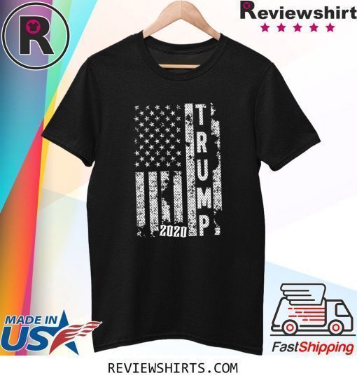 Donald Trump 2020 American Flag Distressed T-Shirt