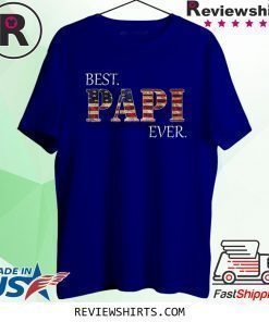 Vintage Best Papi Ever American Flag For Father's Day Gift T-Shirt