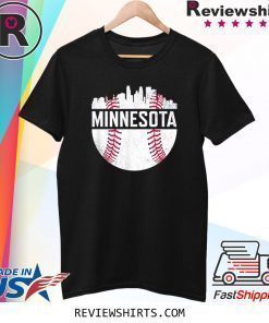 Vintage Minnesota Baseball Minneapolis Twin City Skyline T-Shirt