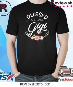 Womens Blessed Gigi Floral Grandma Mother's Day T-Shirt