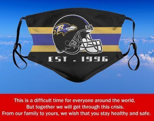 American Football Team Baltimore Ravens Face Mask – Filter Face Mask Activated Carbon PM2.5