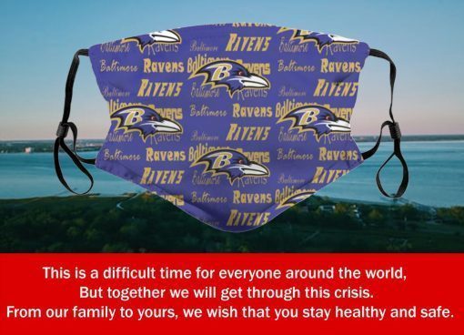 American Football Team Baltimore Ravens Face Mask PM2.5 – Filter Face Mask Activated Carbon PM2.5