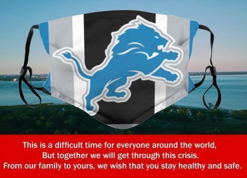 American Football Team Detroit Lions Face Mask – Filter Face Mask Activated Carbon