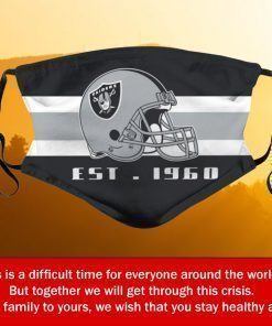American Football Team Oakland Raiders Face Mask – Filter Face Mask Activated Carbon