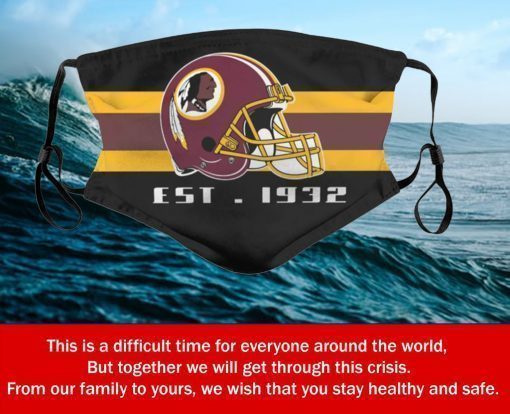 Football Team Washington Redskins Face Mask PM2.5 – Filter Face Mask Activated Carbon PM2.5