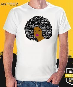 Black History Month Powerful Singers Natural Hair Tee Shirts