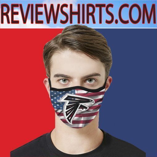 Atlanta Falcons Logo On USA Flag Wavy Canvas Face Masks