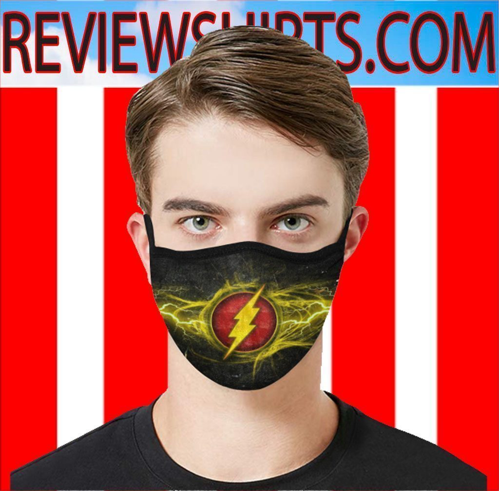 the flash logo Face Masks - Reviewshirts Office