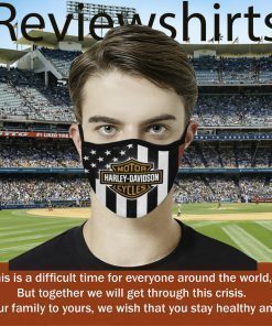 Harley Davidson America Flag Cloth Face Mask - Face Mask Filter MP2.5