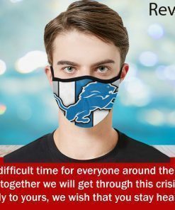 Detroit Lions Face Mask Washable - Face Mask Filter MP2.5