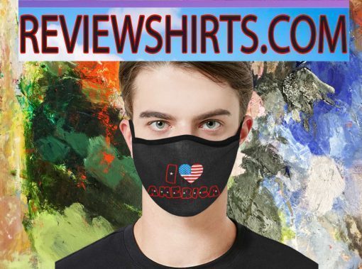 I love America Tee 4th of July USA Cloth Face Masks