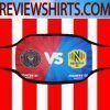Logo Inter Miami VS Nashville SC FC Fighter Face Mask