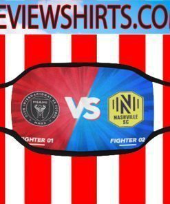 Logo Inter Miami VS Nashville SC FC Fighter Face Mask