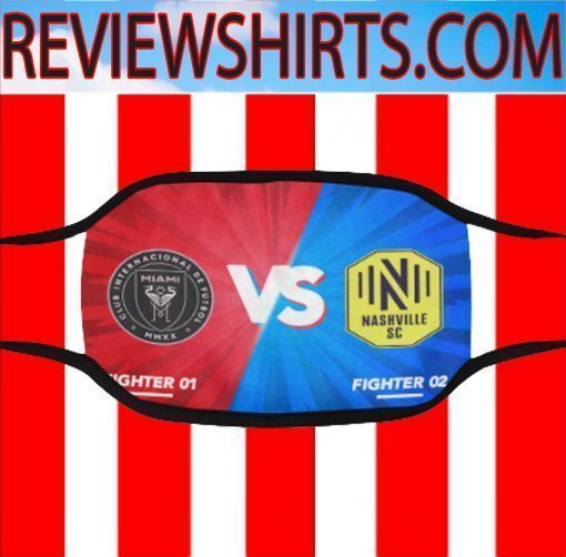 Logo Inter Miami VS Nashville SC FC Fighter Face Mask