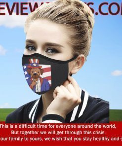 4th July Dog Patriotic American Holiday Funny Gift Father's Day Face Masks