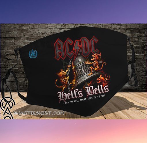 ACDC hells bells full printing face mask