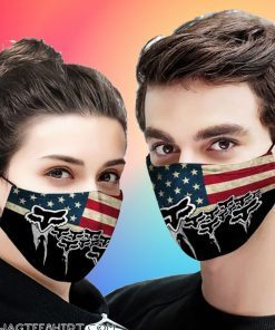 American flag fox racing all over printed face mask