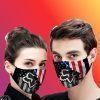 American flag fox racing logo all over printed face mask