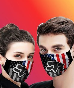 American flag fox racing logo all over printed face mask