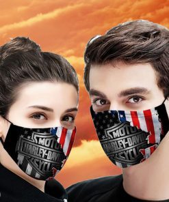 American flag harley-davidson motorcycles all over printed face mask