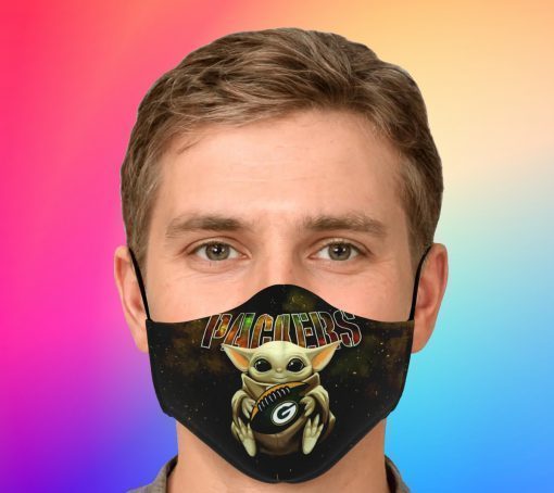 Baby Yoda Hugs Green Bay Packers Face Mask