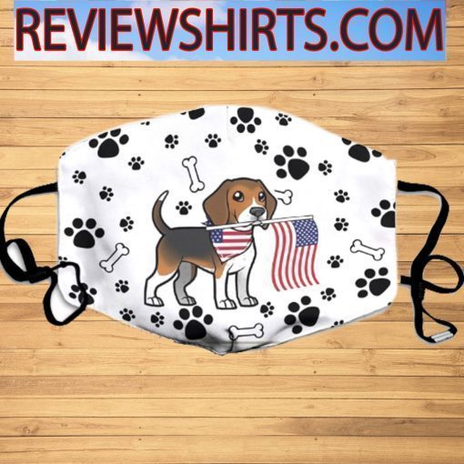 CUTE BEAGLE DOG FLAG FACE MASK US