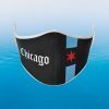 Chicago Flag Face Mask Black