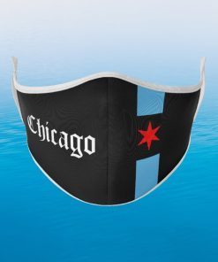 Chicago Flag Face Mask Black