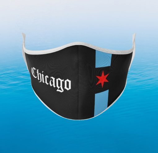 Chicago Flag Face Mask Black