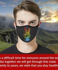 Cloth Face Mask LGBT Peace Sign For Sale