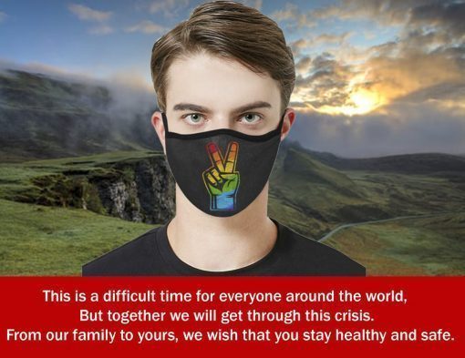 Cloth Face Mask LGBT Peace Sign For Sale