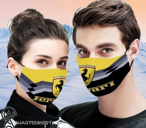 Ferrari car logo all over printed face mask free shipping