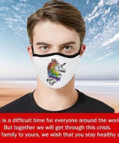 LGBT Rainbow Pride - Free Love Cloth Face Mask Antibacterial Fabric